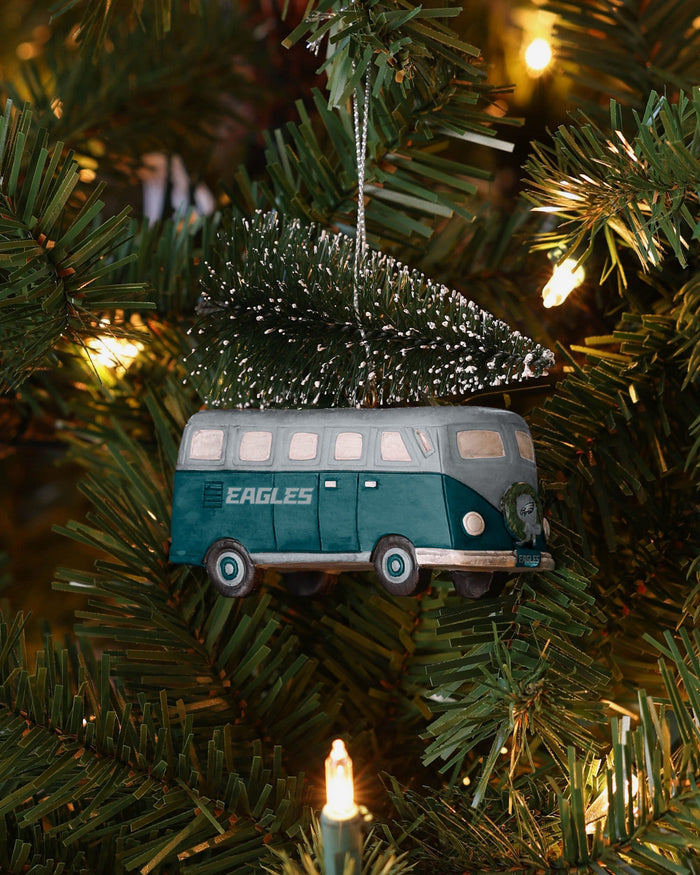 Philadelphia Eagles Retro Bus With Tree Ornament FOCO - FOCO.com