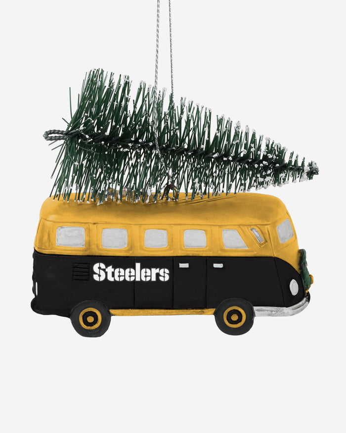 Pittsburgh Steelers Retro Bus With Tree Ornament FOCO - FOCO.com