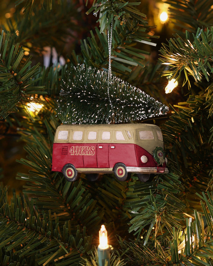 San Francisco 49ers Retro Bus With Tree Ornament FOCO - FOCO.com