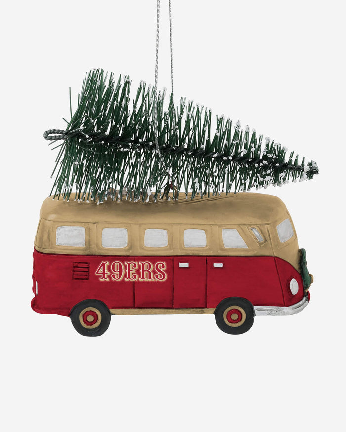 San Francisco 49ers Retro Bus With Tree Ornament FOCO - FOCO.com