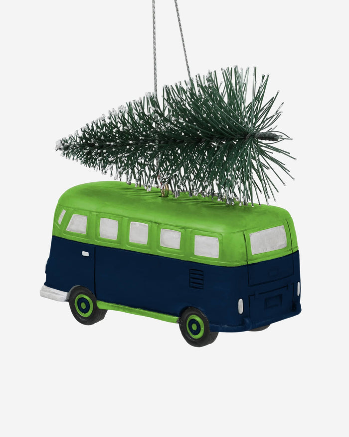 Seattle Seahawks Retro Bus With Tree Ornament FOCO - FOCO.com