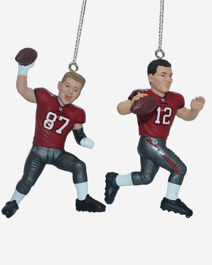 Tom Brady & Rob Gronkowski Tampa Bay Buccaneers Two Pack Player Ornament FOCO - FOCO.com