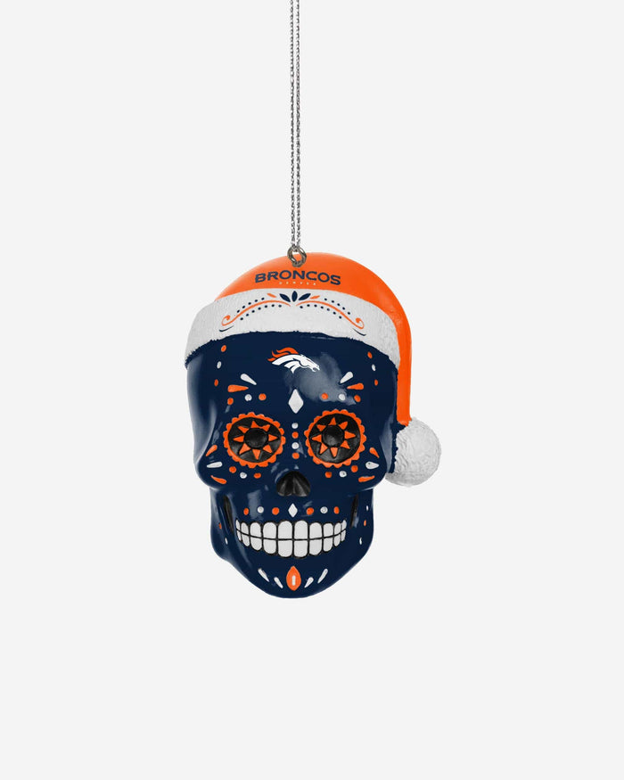 Denver Broncos Sugar Skull Ornament FOCO - FOCO.com