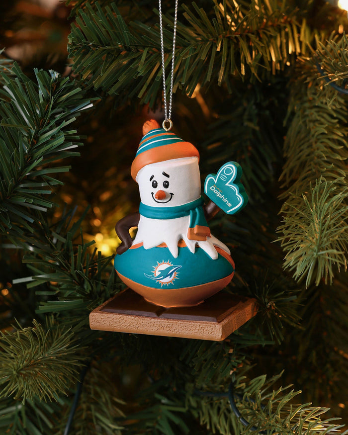 Miami Dolphins Smore On Ball Ornament FOCO - FOCO.com