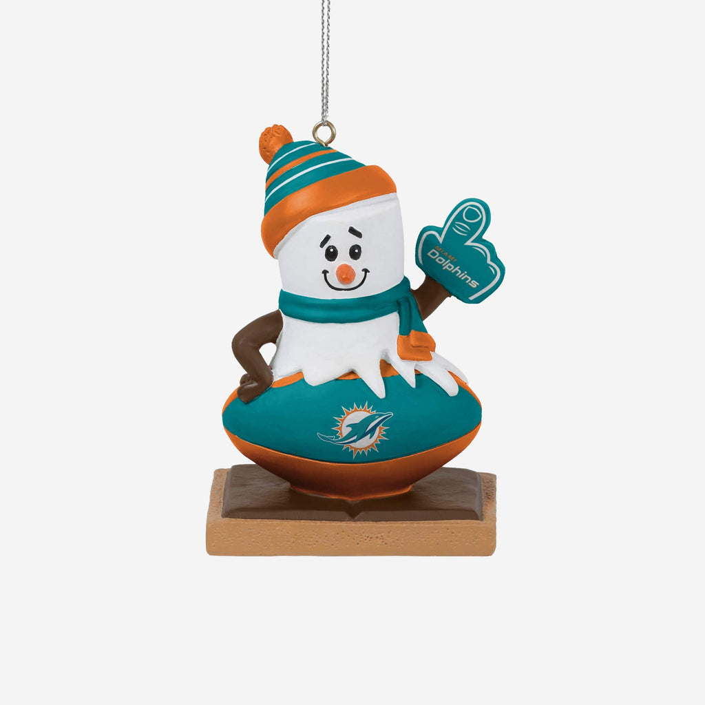 Miami Dolphins Smore On Ball Ornament FOCO - FOCO.com