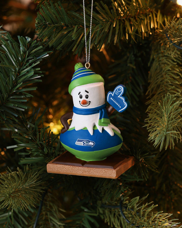 Seattle Seahawks Smore On Ball Ornament FOCO - FOCO.com