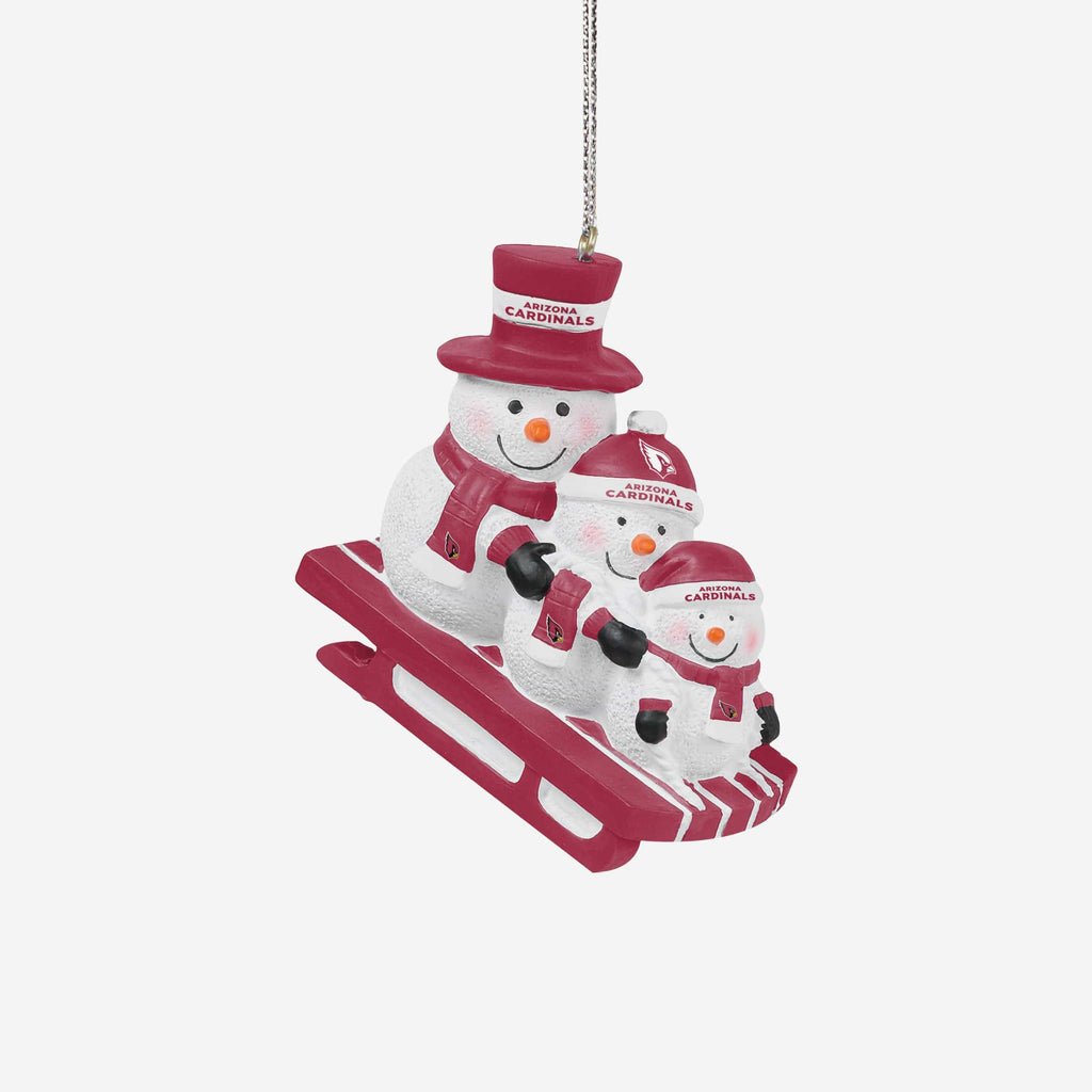 Arizona Cardinals Sledding Snowmen Ornament FOCO - FOCO.com