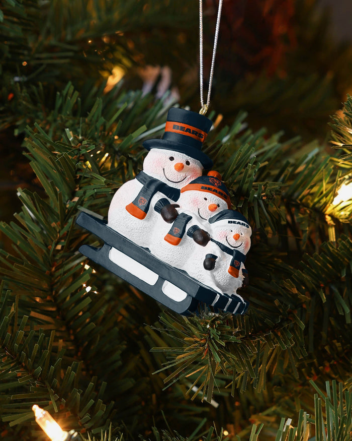 Chicago Bears Sledding Snowmen Ornament FOCO - FOCO.com