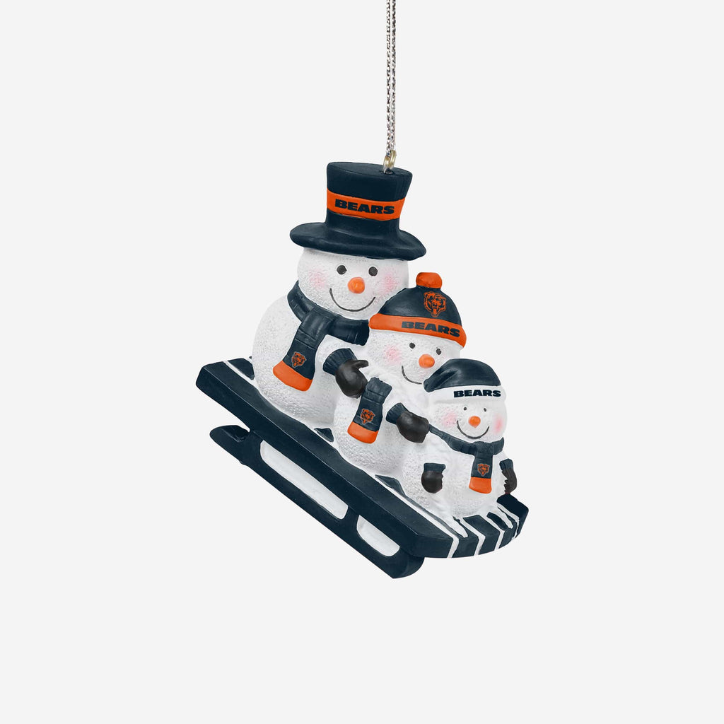 Chicago Bears Sledding Snowmen Ornament FOCO - FOCO.com