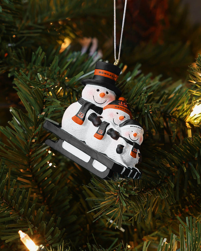 Cincinnati Bengals Sledding Snowmen Ornament FOCO - FOCO.com