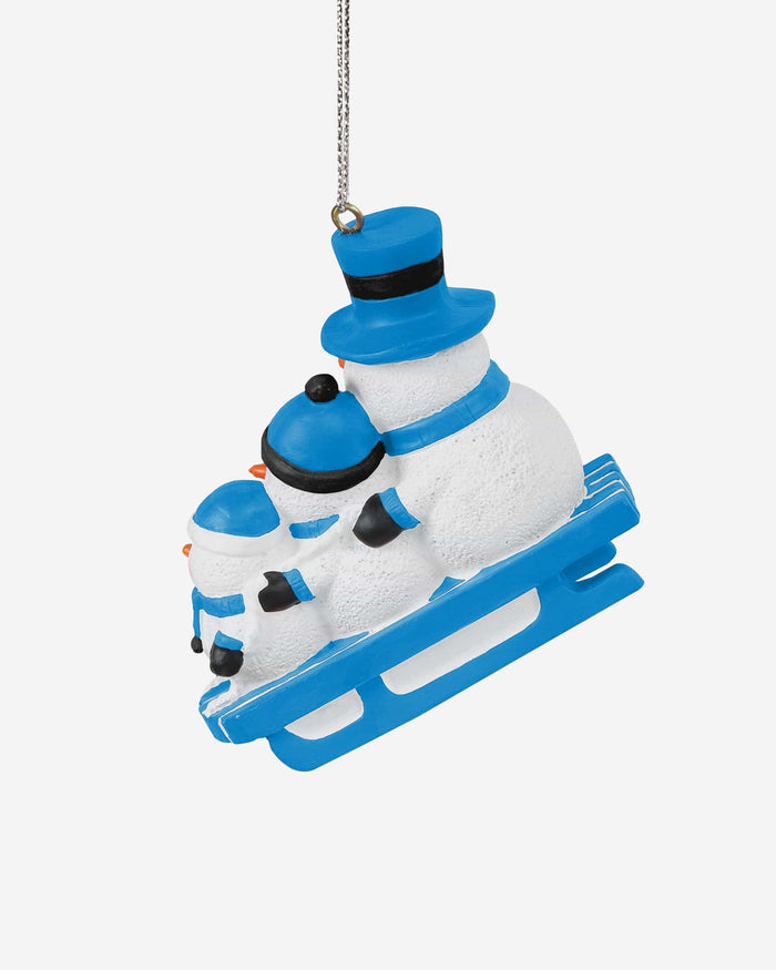 Carolina Panthers Sledding Snowmen Ornament FOCO - FOCO.com