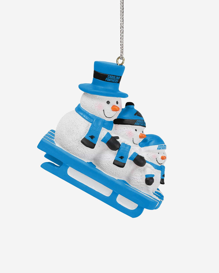 Carolina Panthers Sledding Snowmen Ornament FOCO - FOCO.com