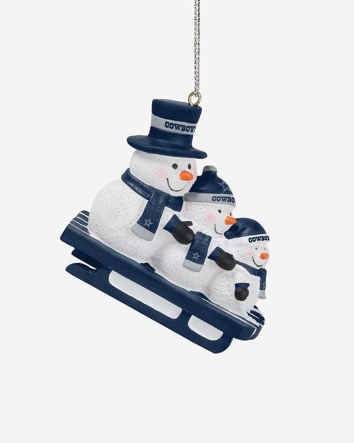 Dallas Cowboys Sledding Snowmen Ornament FOCO - FOCO.com