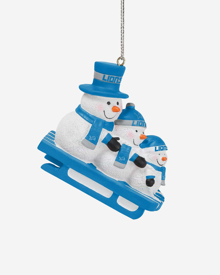 Detroit Lions Sledding Snowmen Ornament FOCO - FOCO.com