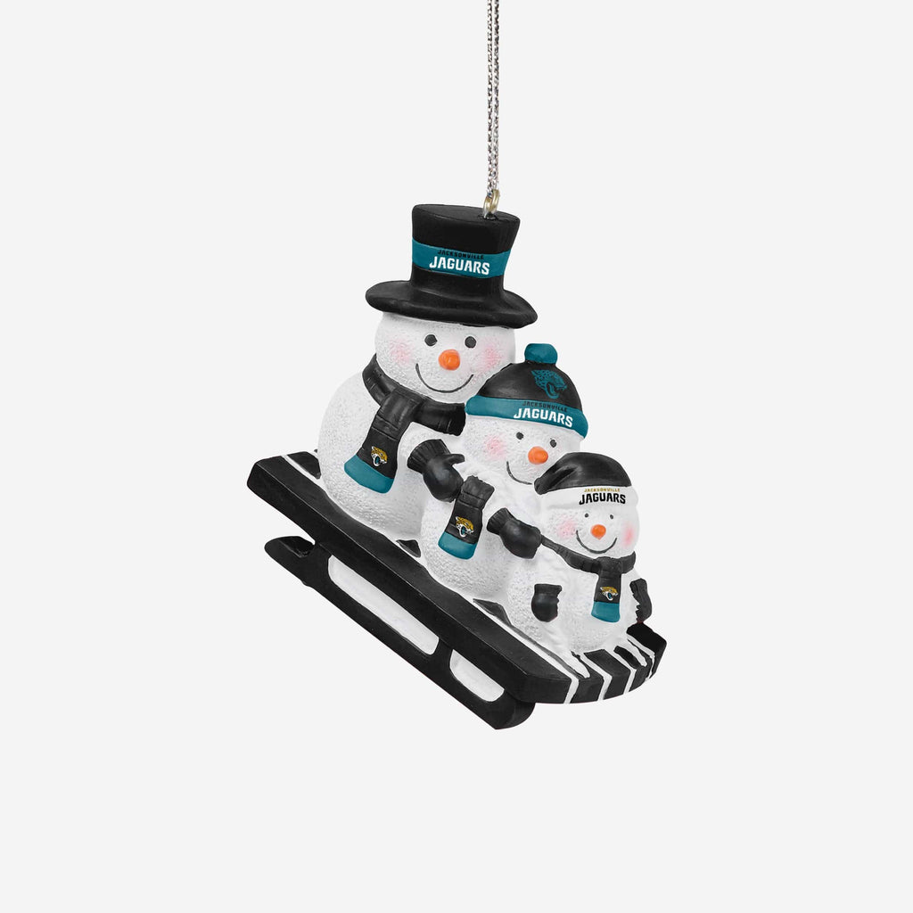 Jacksonville Jaguars Sledding Snowmen Ornament FOCO - FOCO.com