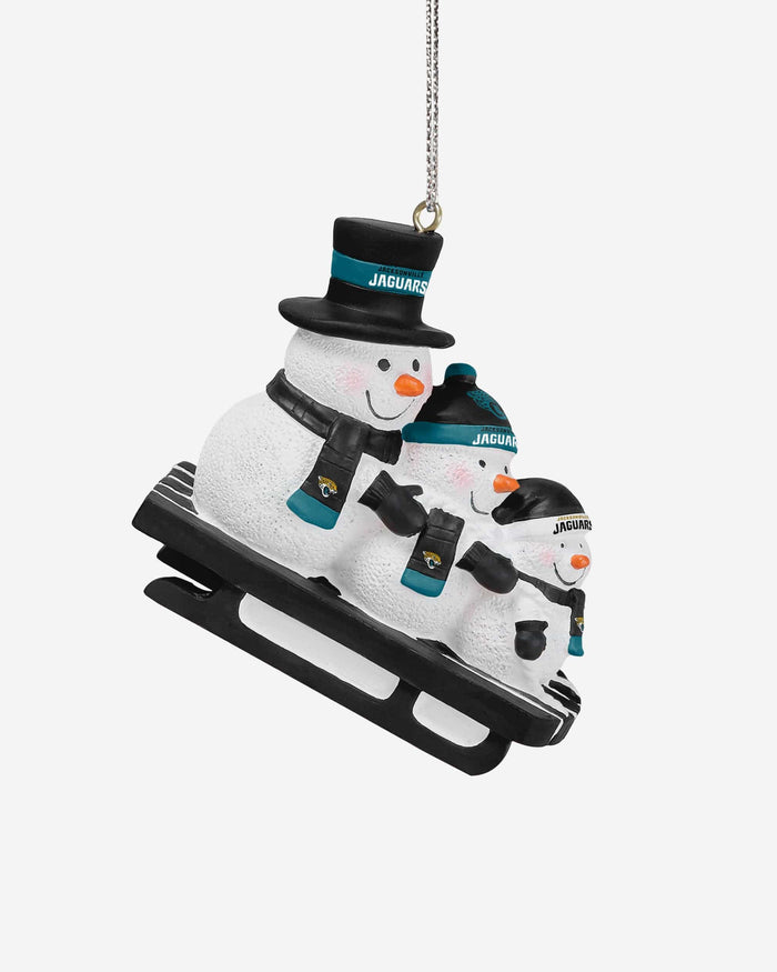 Jacksonville Jaguars Sledding Snowmen Ornament FOCO - FOCO.com