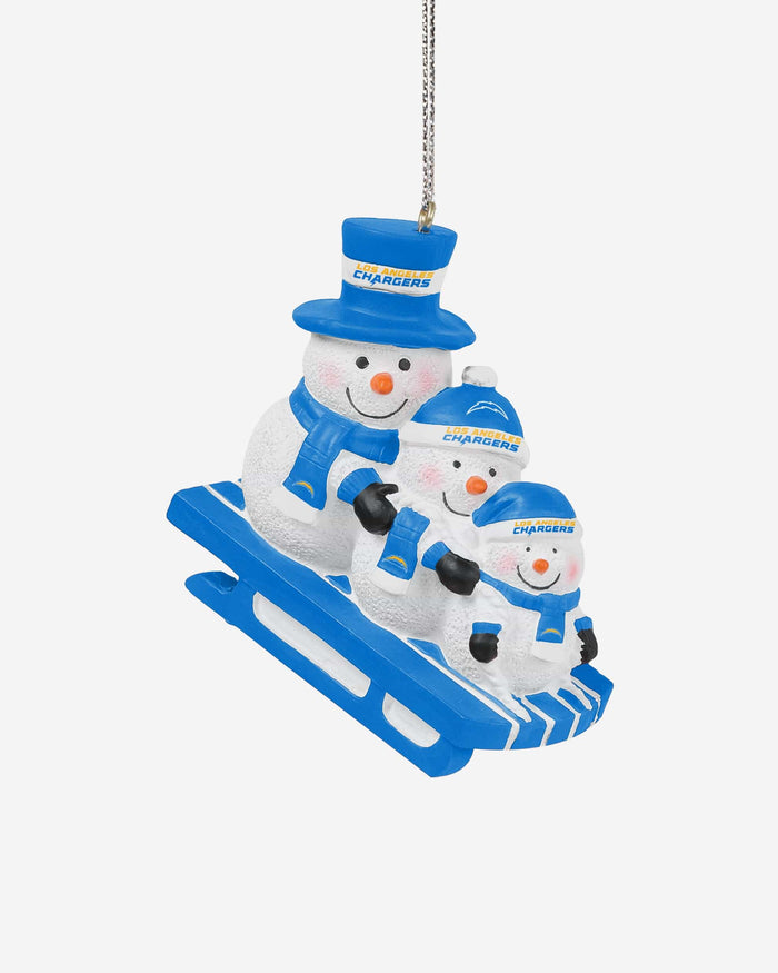 Los Angeles Chargers Sledding Snowmen Ornament FOCO - FOCO.com