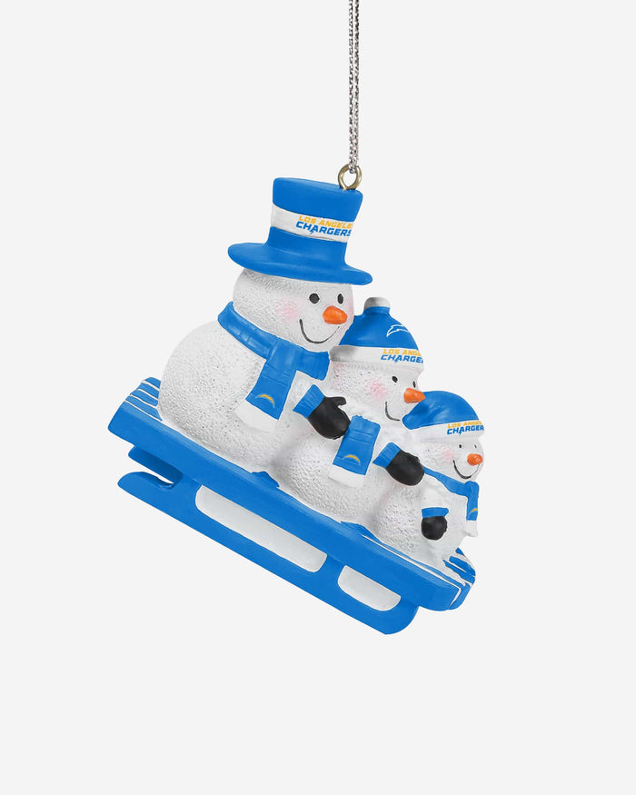 Los Angeles Chargers Sledding Snowmen Ornament FOCO - FOCO.com