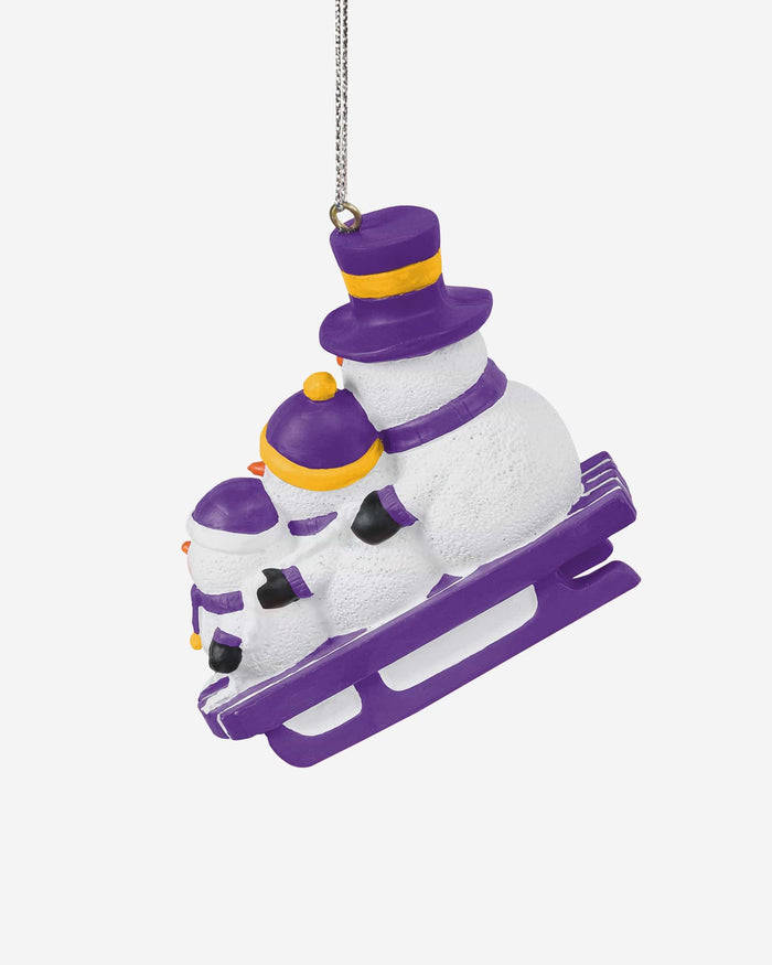 Minnesota Vikings Sledding Snowmen Ornament FOCO - FOCO.com