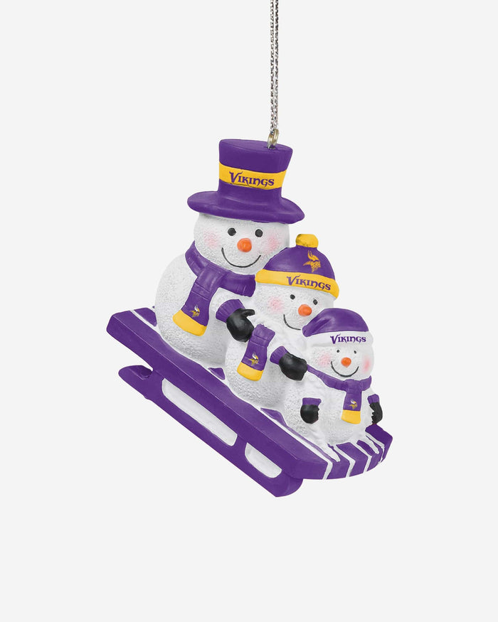 Minnesota Vikings Sledding Snowmen Ornament FOCO - FOCO.com