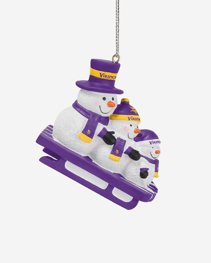 Minnesota Vikings Sledding Snowmen Ornament FOCO - FOCO.com