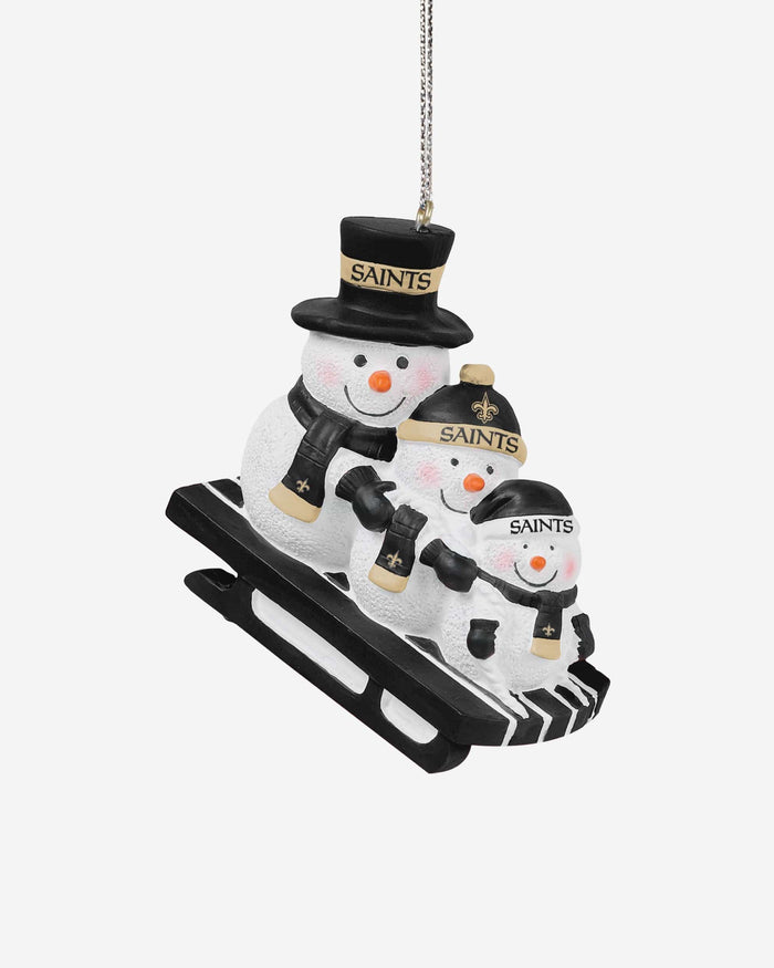 New Orleans Saints Sledding Snowmen Ornament FOCO - FOCO.com