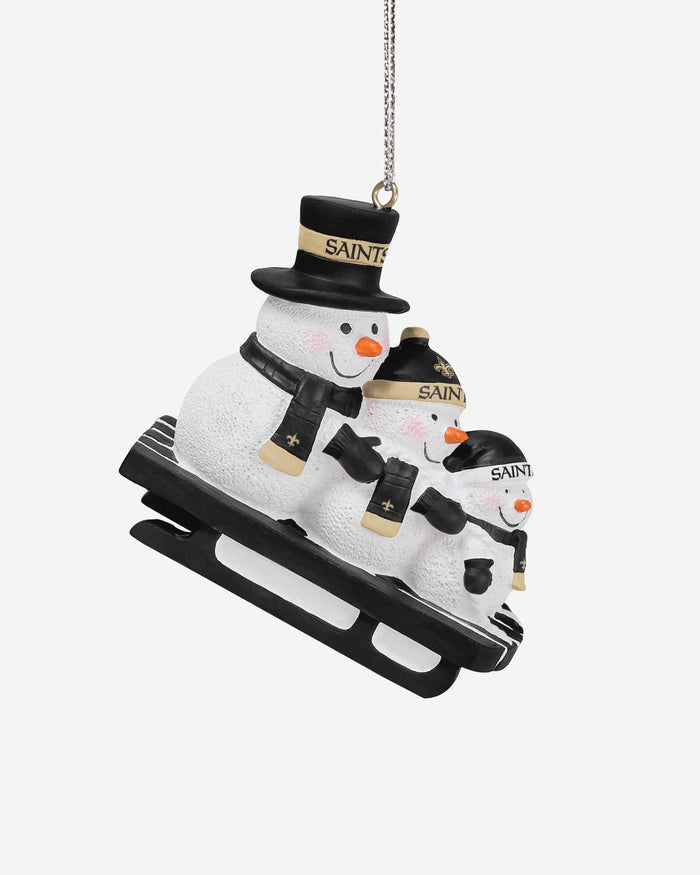 New Orleans Saints Sledding Snowmen Ornament FOCO - FOCO.com