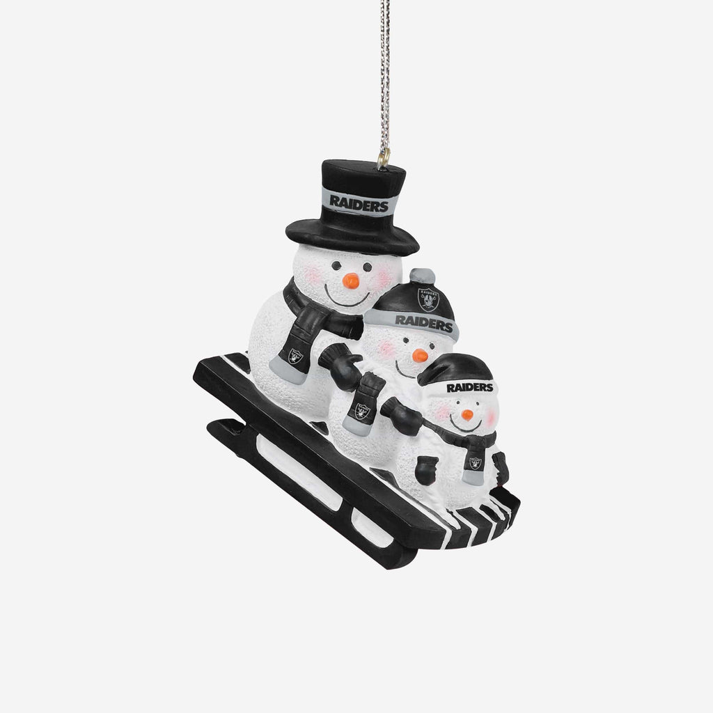 Las Vegas Raiders Sledding Snowmen Ornament FOCO - FOCO.com