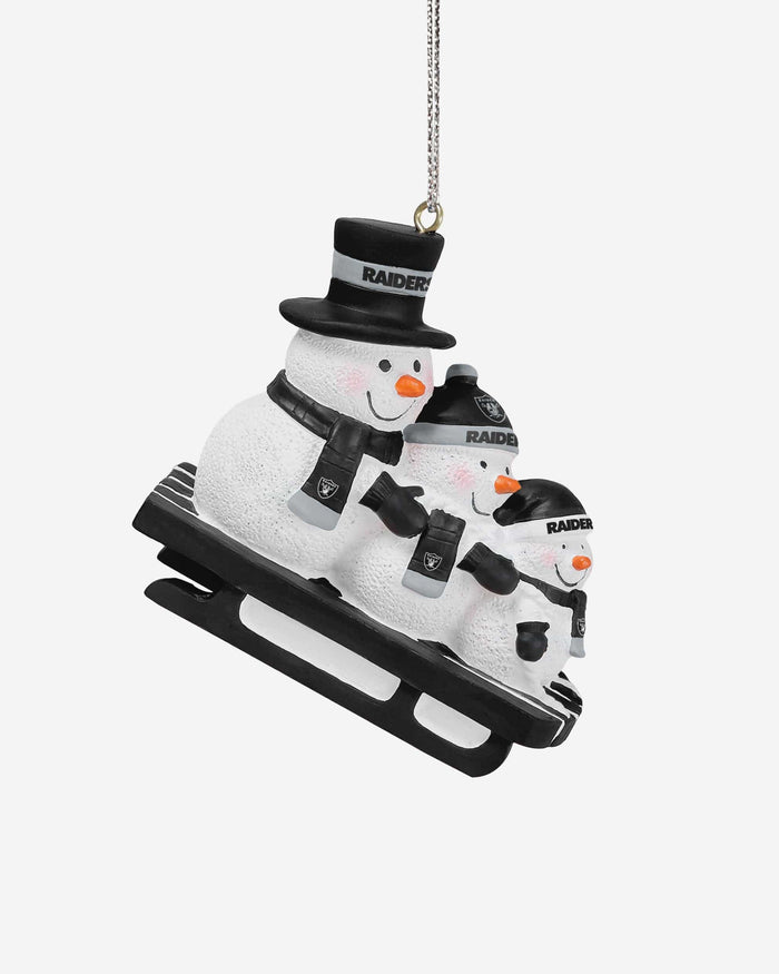 Las Vegas Raiders Sledding Snowmen Ornament FOCO - FOCO.com