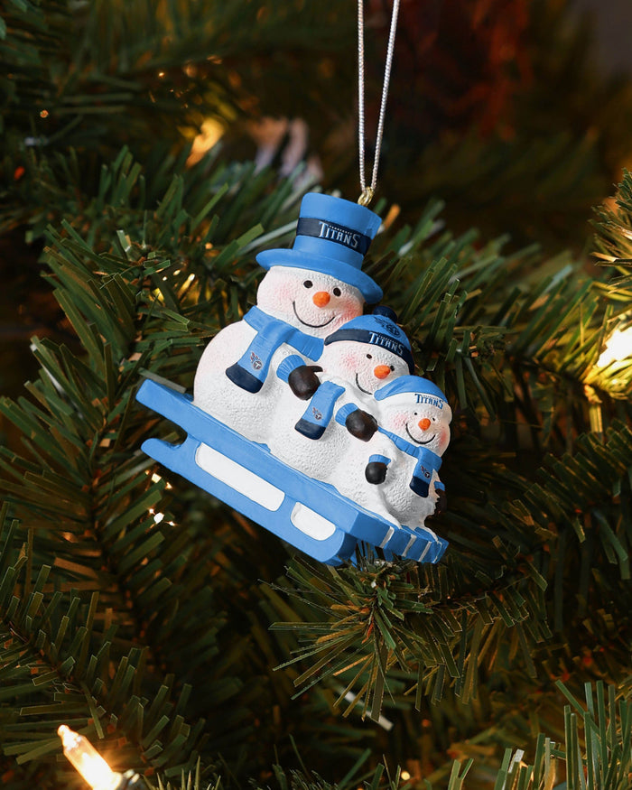 Tennessee Titans Sledding Snowmen Ornament FOCO - FOCO.com