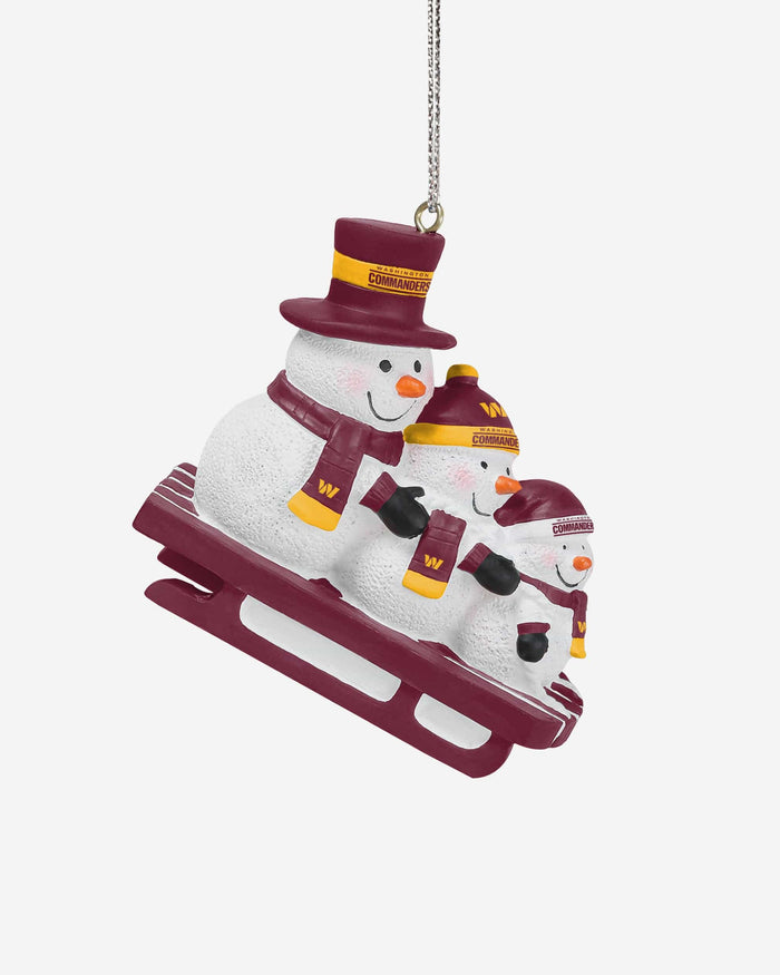 Washington Commanders Sledding Snowmen Ornament FOCO - FOCO.com