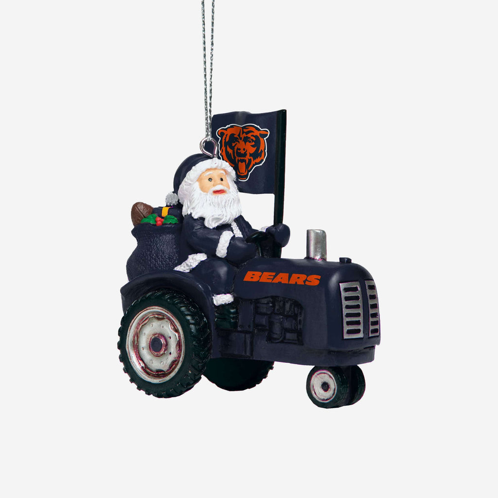 Chicago Bears Santa Riding Tractor Ornament FOCO - FOCO.com