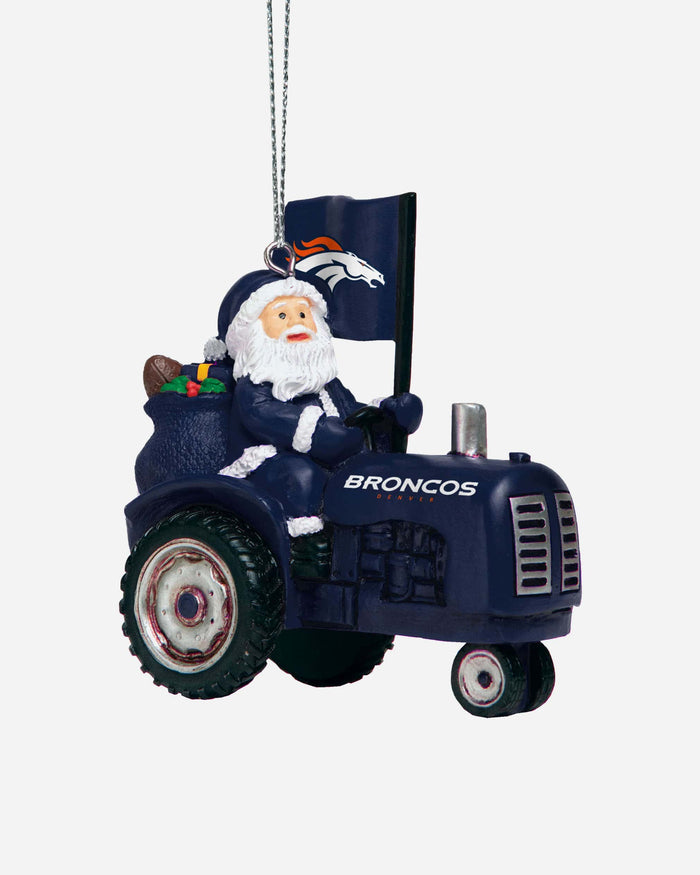 Denver Broncos Santa Riding Tractor Ornament FOCO - FOCO.com