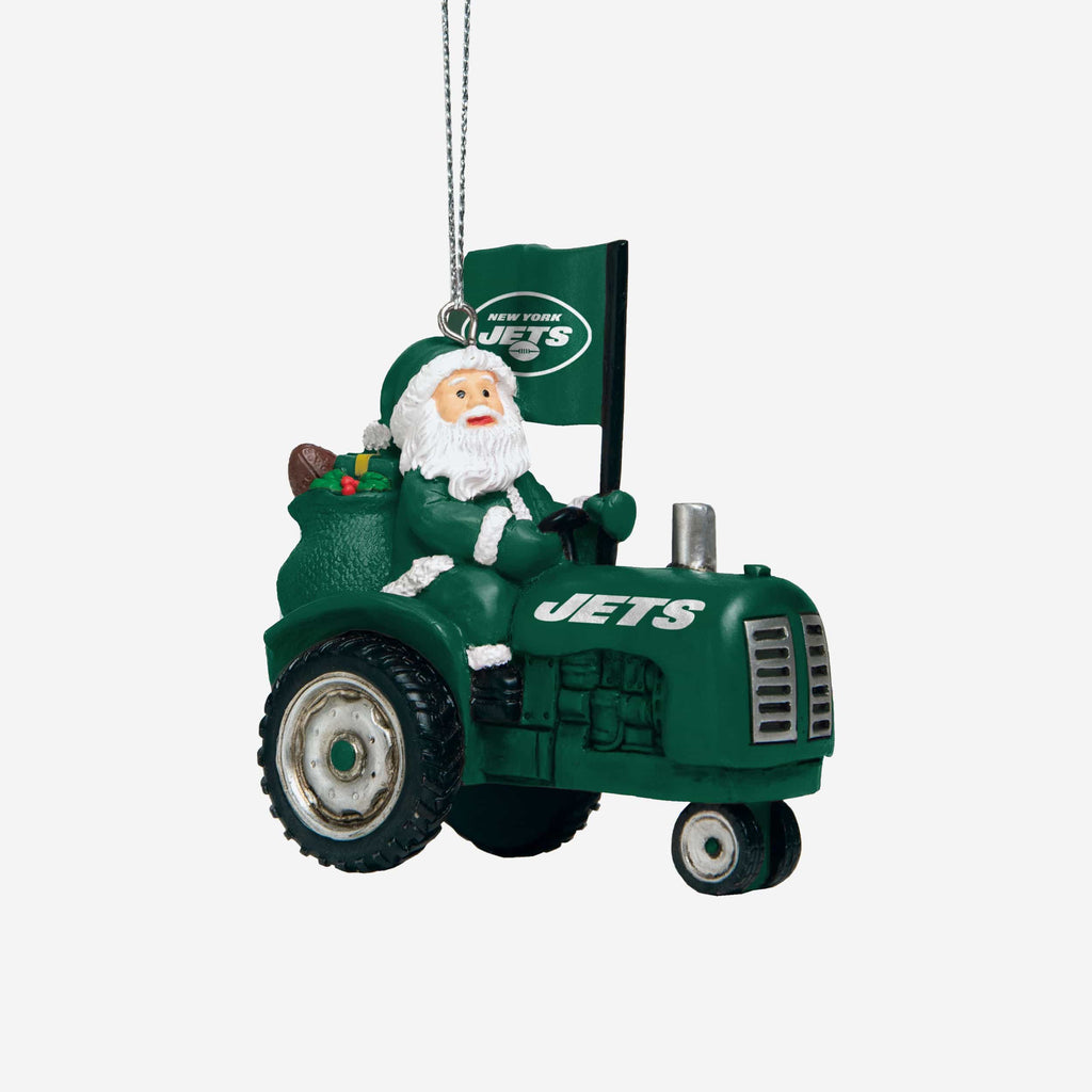 New York Jets Santa Riding Tractor Ornament Foco - FOCO.com