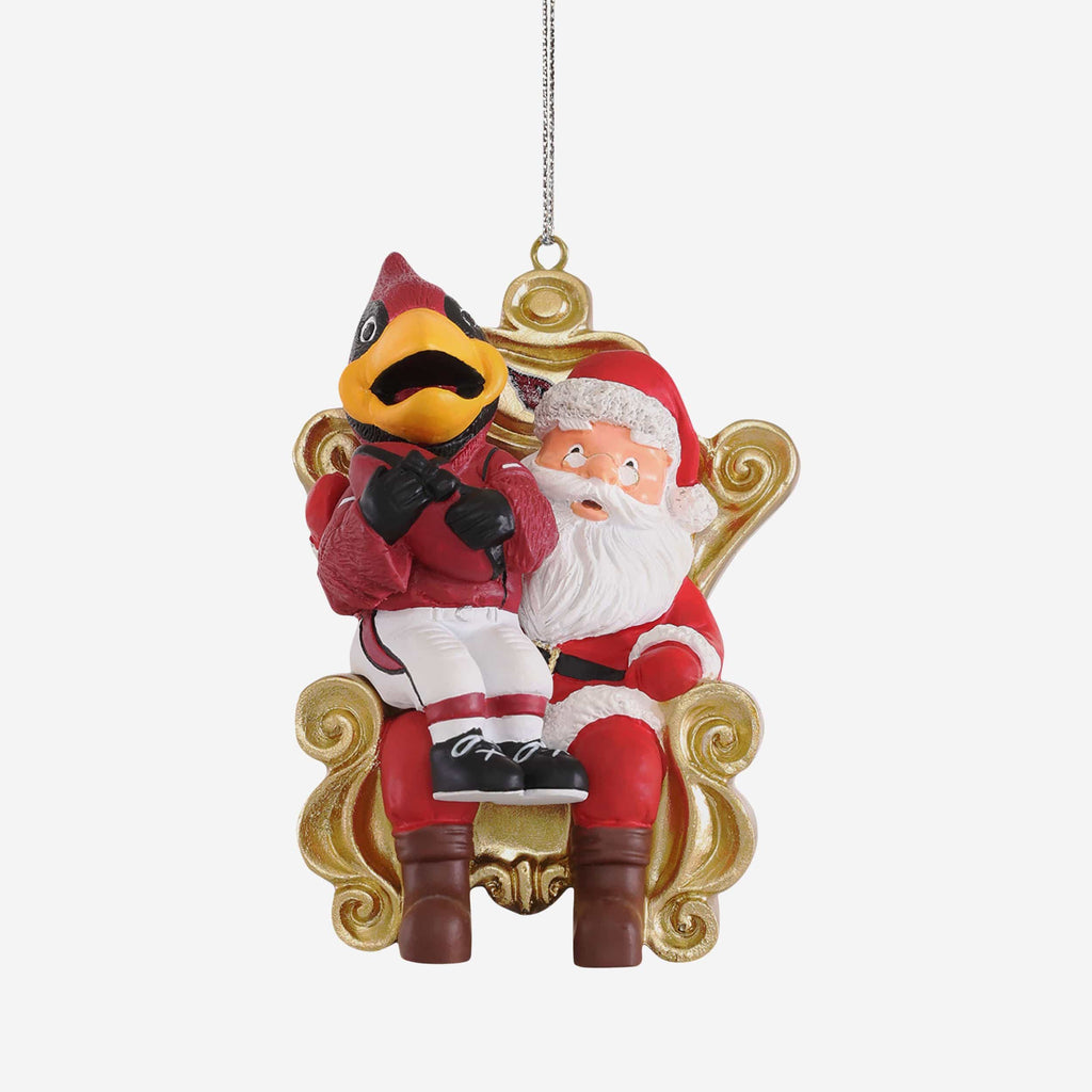 Big Red Arizona Cardinals Mascot On Santa's Lap Ornament Foco - FOCO.com