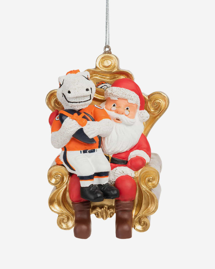 Miles Denver Broncos Mascot On Santa's Lap Ornament FOCO - FOCO.com