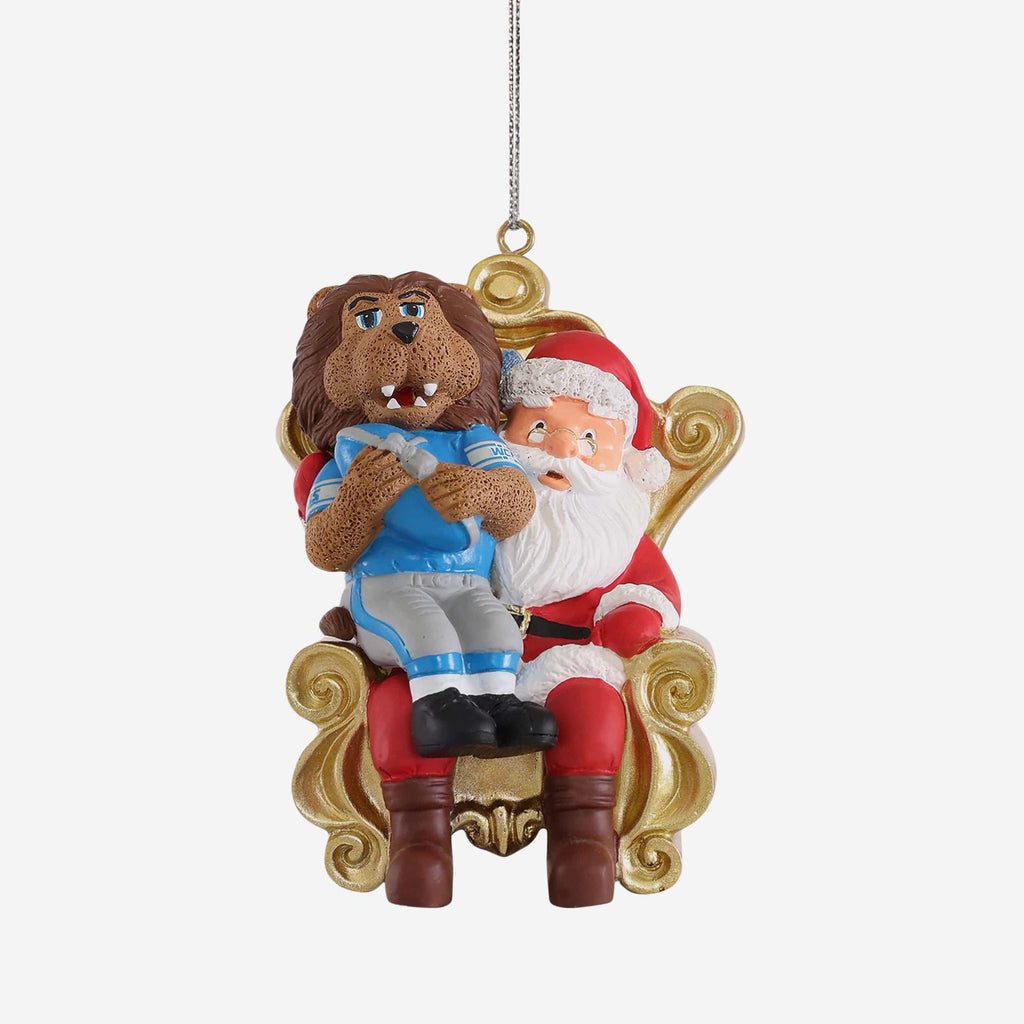 Roary Detroit Lions Mascot On Santa's Lap Ornament Foco - FOCO.com