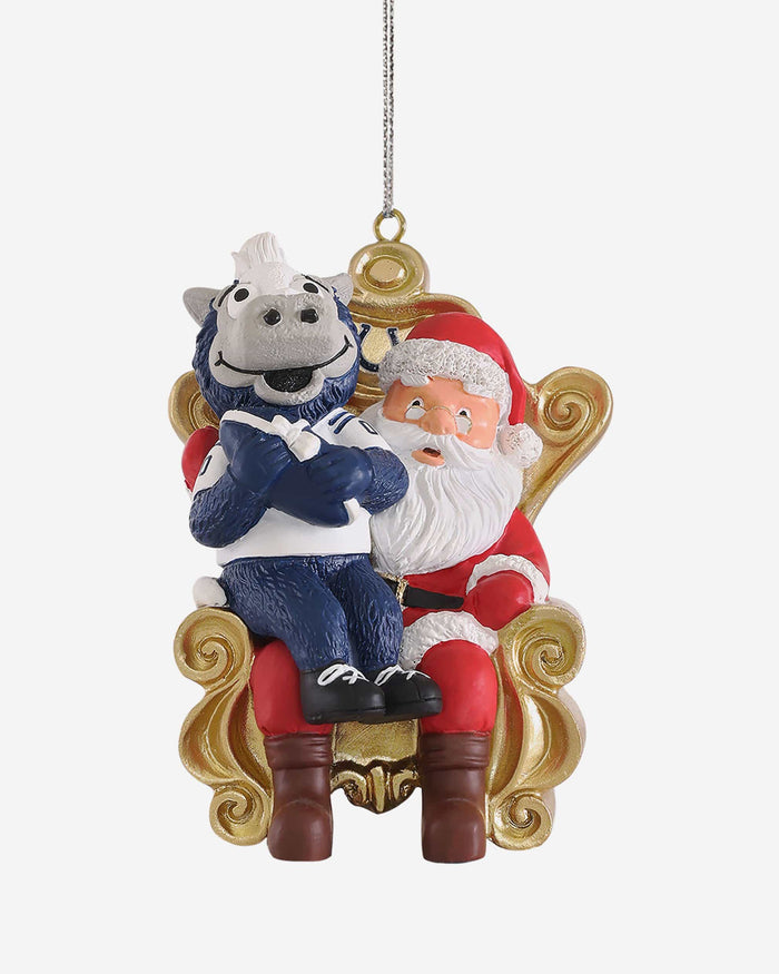 Blue Indianapolis Colts Mascot On Santa's Lap Ornament Foco - FOCO.com