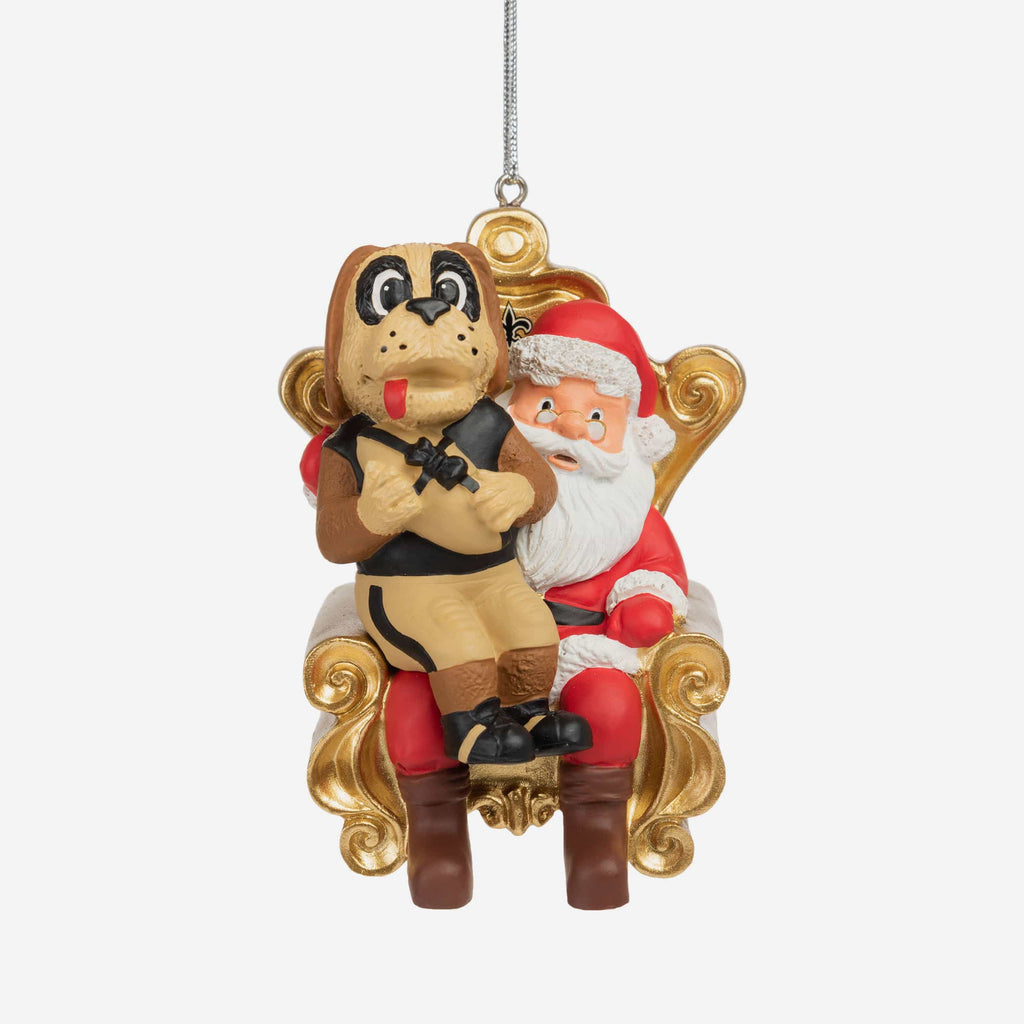 Gumbo New Orleans Saints Mascot On Santa's Lap Ornament FOCO - FOCO.com