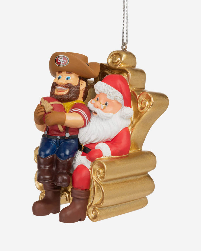 Sourdough Sam San Francisco 49ers Mascot On Santa's Lap Ornament FOCO - FOCO.com