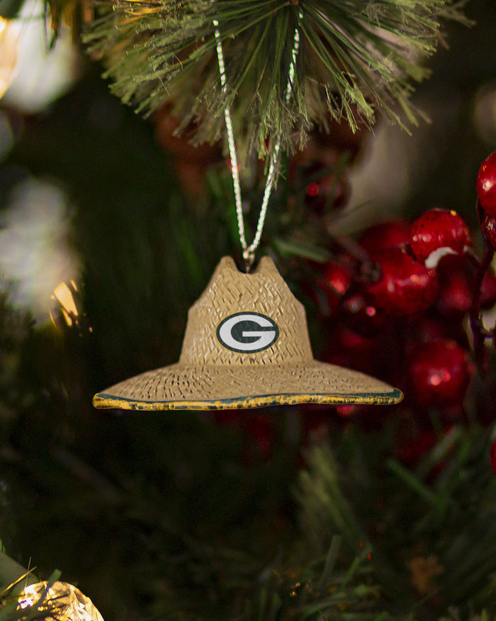 Green Bay Packers Straw Hat Ornament FOCO - FOCO.com