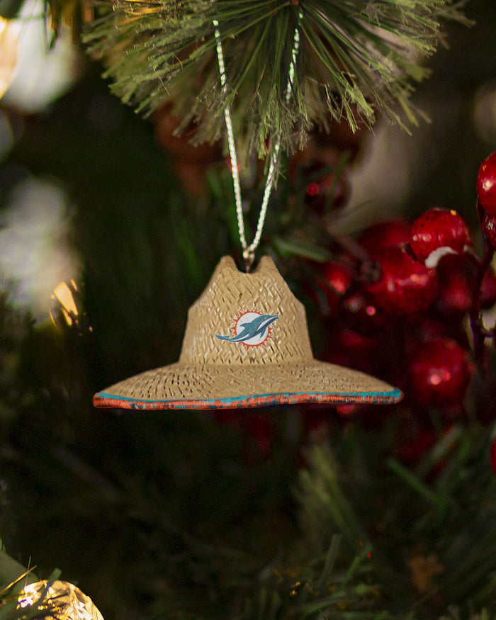 Miami Dolphins Straw Hat Ornament FOCO - FOCO.com