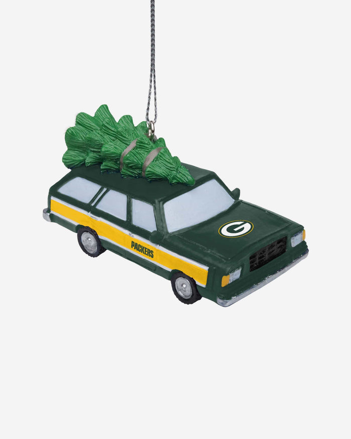 Green Bay Packers Station Wagon With Tree Ornament FOCO - FOCO.com