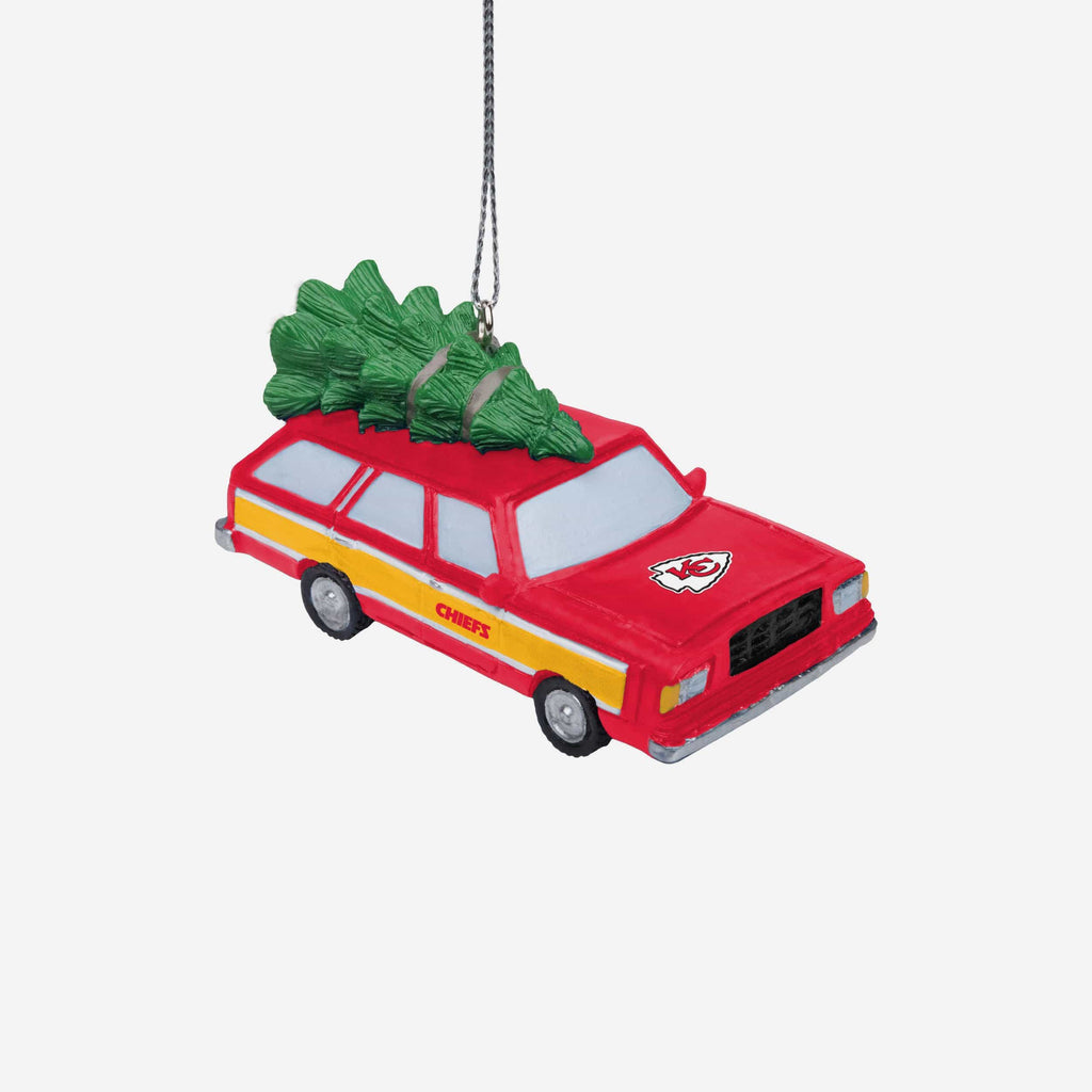 Kansas City Chiefs Station Wagon With Tree Ornament FOCO - FOCO.com