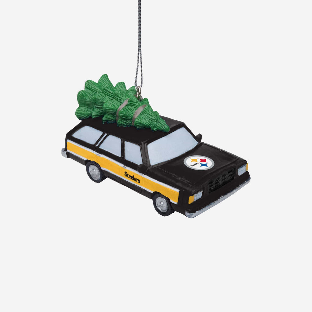 Pittsburgh Steelers Station Wagon With Tree Ornament FOCO - FOCO.com