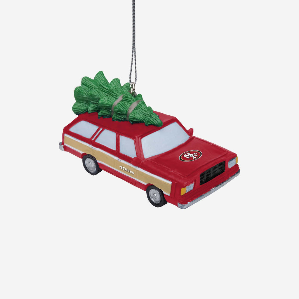 San Francisco 49ers Station Wagon With Tree Ornament FOCO - FOCO.com