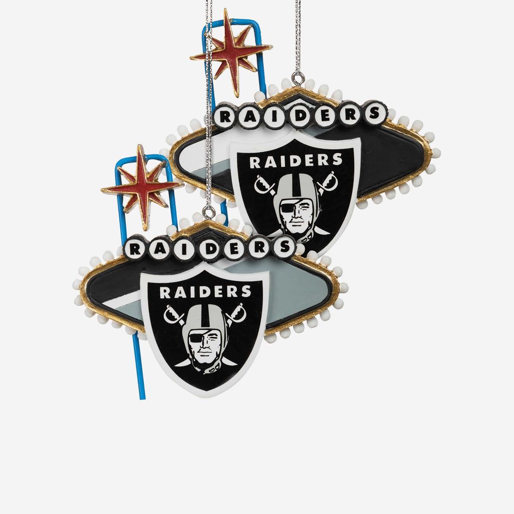 Las Vegas Raiders 2 Pack Thematic Ornament Set FOCO - FOCO.com