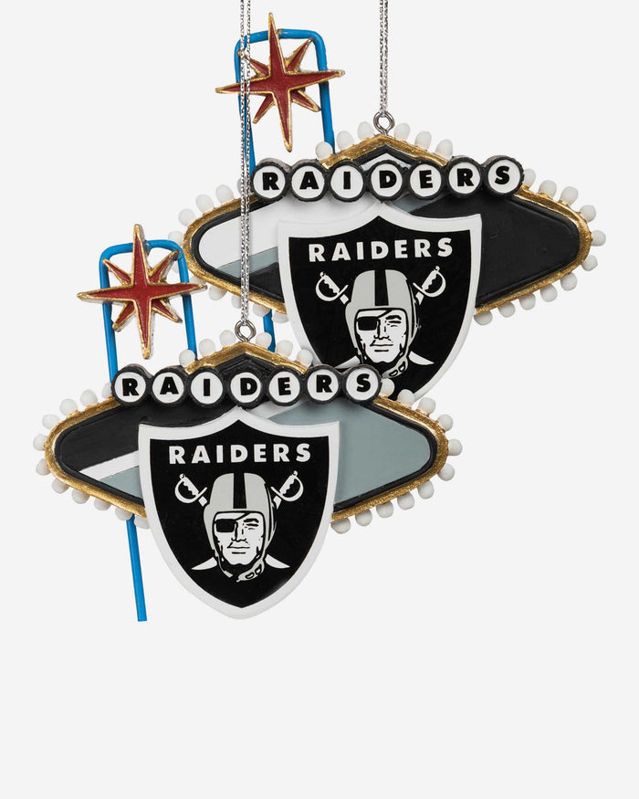 Las Vegas Raiders 2 Pack Thematic Ornament Set FOCO - FOCO.com