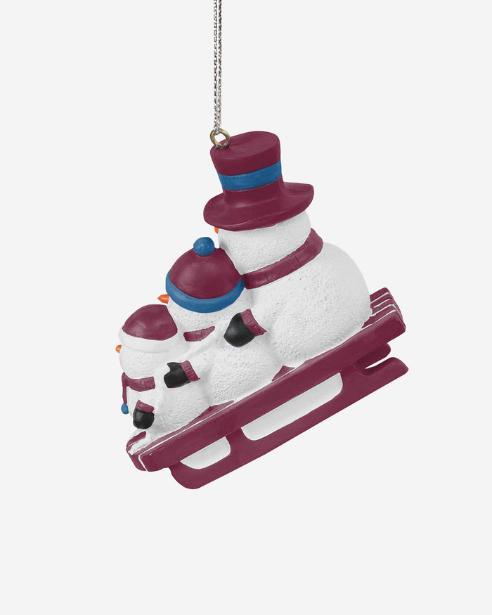 Colorado Avalanche Sledding Snowmen Ornament FOCO - FOCO.com