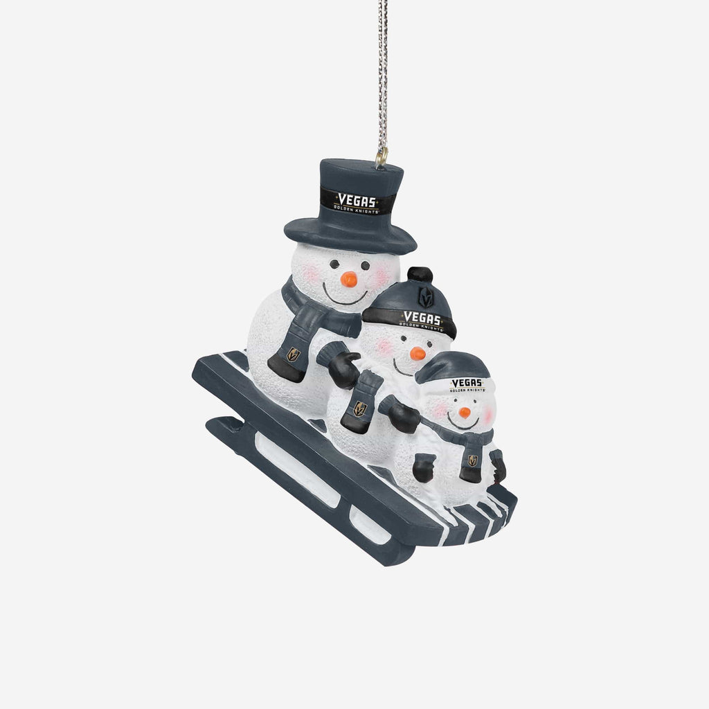 Vegas Golden Knights Sledding Snowmen Ornament FOCO - FOCO.com